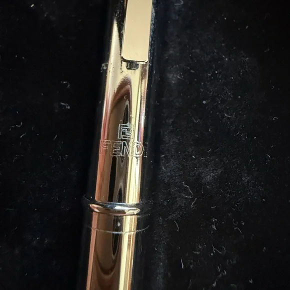 Fendi Stilista Silver Metal Logo Engraved Mini Pen Dual Ink 2-Color Cartridge - Picture 5 of 11